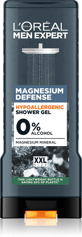 Gel de banho hipoalergênico L'Oréal Paris Men Expert Magnesium Defence para homens