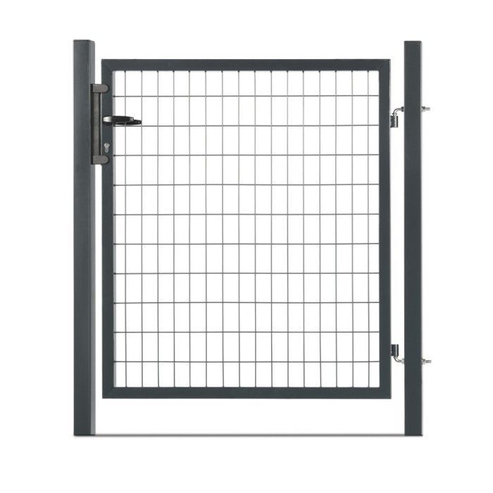 Portillon grillagé en acier galvanisé maille 100 x 50 L 1m20 x H 1m20 Gris anthracite