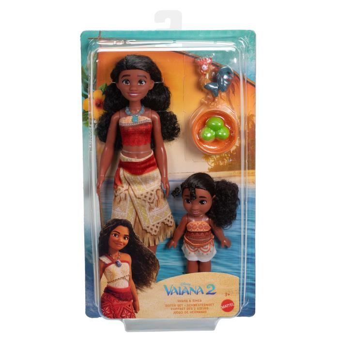 MATTEL Disney Vaiana 2 - Coffret des 2 soeurs - poupée du film Vaiana 2 JBT66
