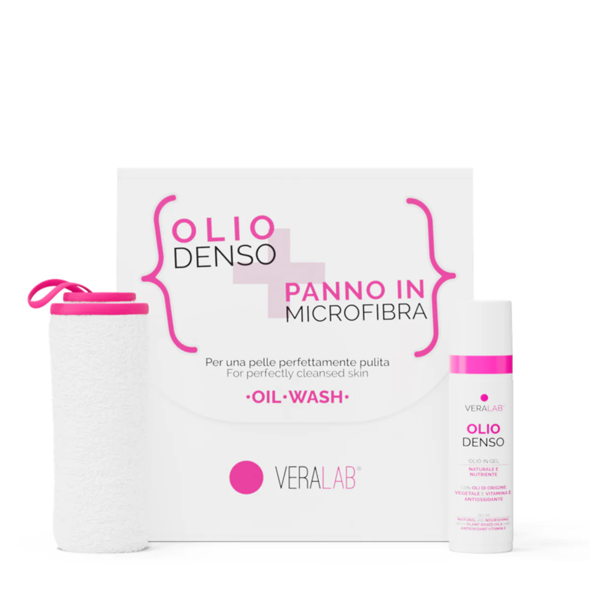 Kit Viso Oil Wash - Cofanetto Detergente, Olio detergente viso, Spugna Make-Up