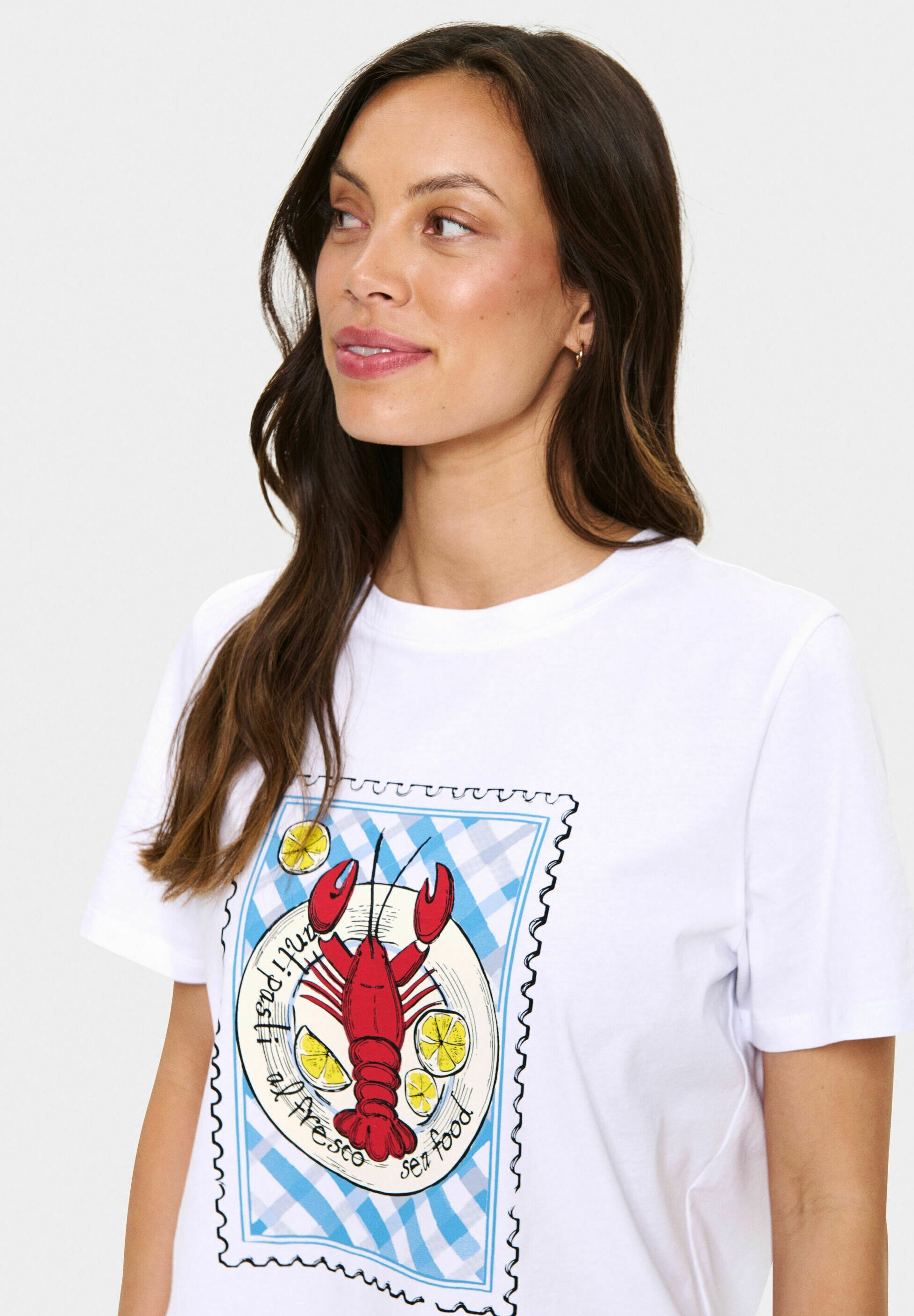 Saint Tropez LORIA - T-shirt met print - helder wit