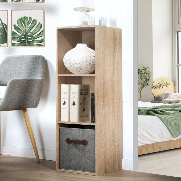 COMPO Contemporary storage unit in oak finish - W 31 cm