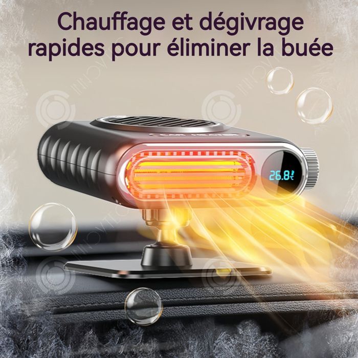 Calefactor para coche INN de 150 W y 12 V, 14 x 10,5 x 8 cm, pantalla LED, calentamiento rápido, calefactor auxiliar para camiones con función de descongelación.