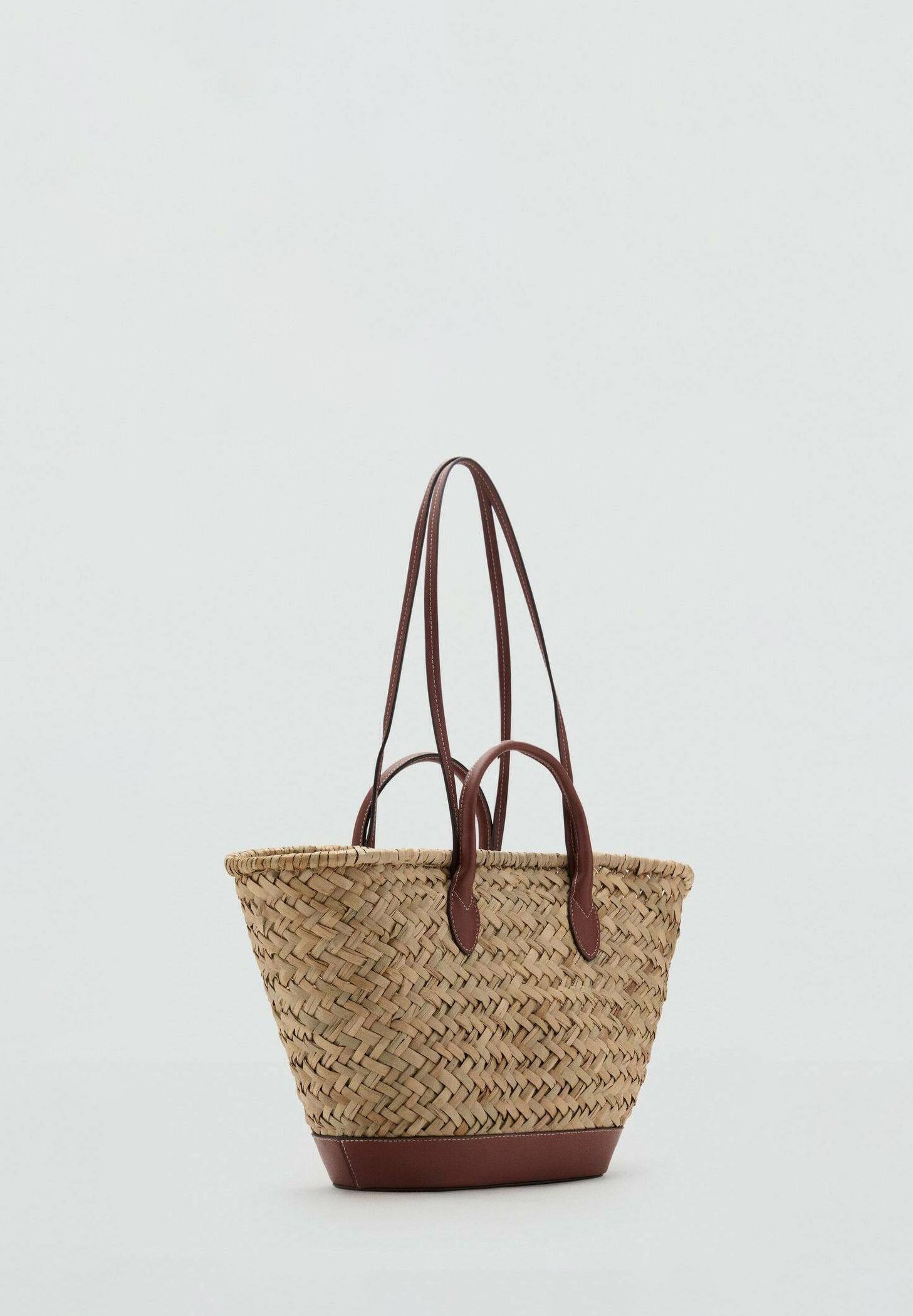 Grote dubbele mand van Mango-leer - Handtas - bruin