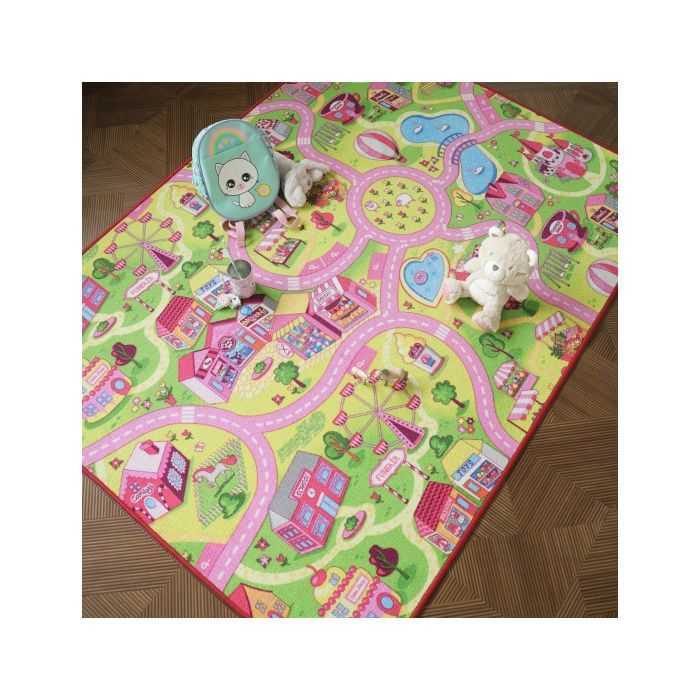 Tapis de jeu enfant - Circuit de voiture - Shopping - 160 x 230 cm