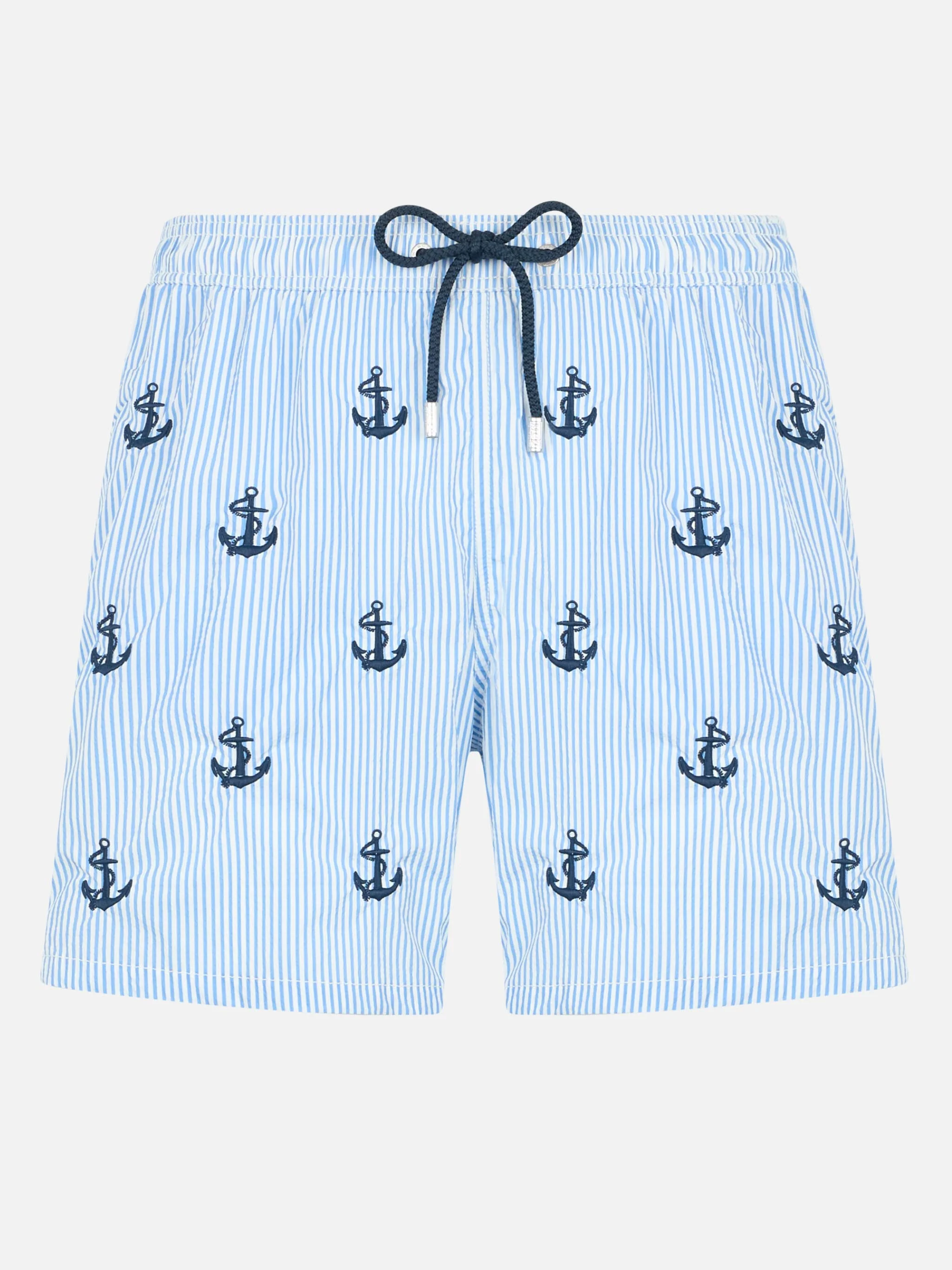 Costume da bagno Gustavia da uomo in seersucker di media lunghezza con