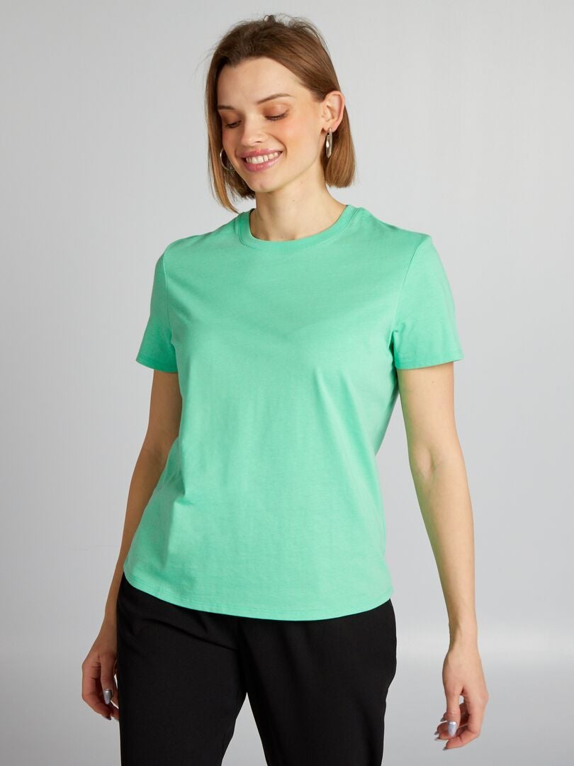 Camiseta de malha lisa - VERDE