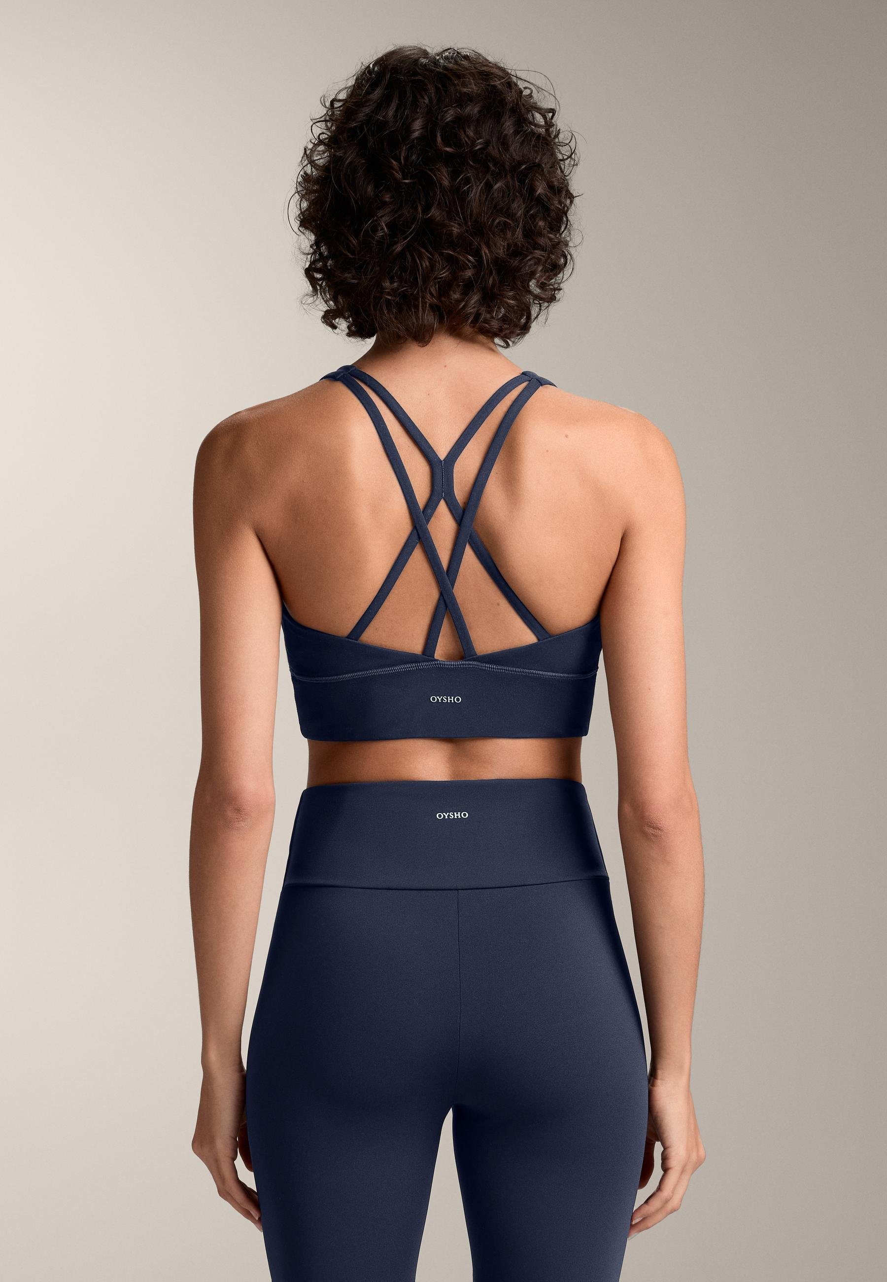 Reggiseno sportivo OYSHO STRAPPY BACK - 32977901 - Supporto leggero - blu metallizzato