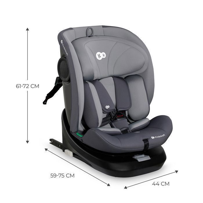 Kinderkraft I-GROW I-SIZE 360° drehbarer Autositz - Grau