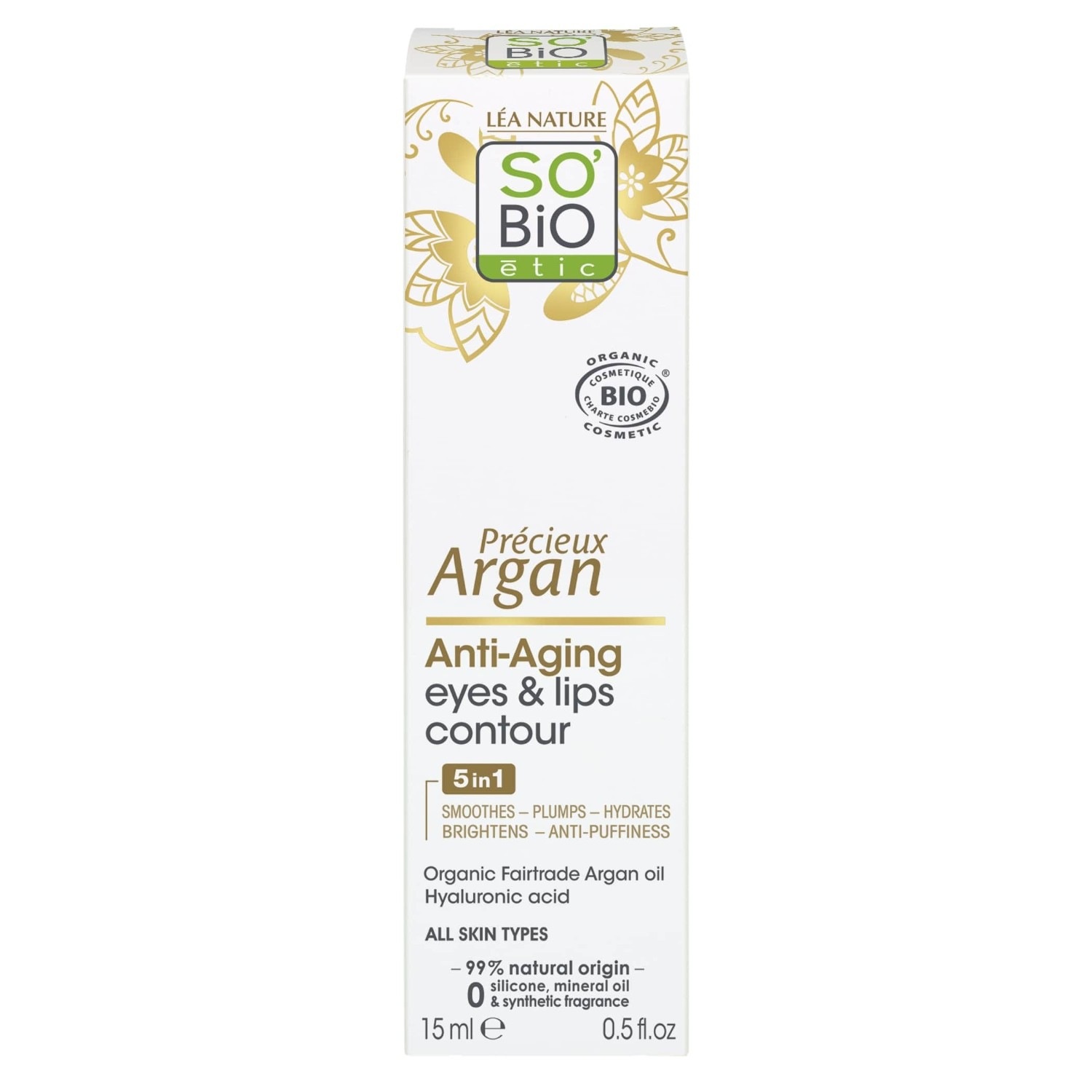 SO BiO étic Contour yeux et lèvres Anti-Âge, Précieux Argan