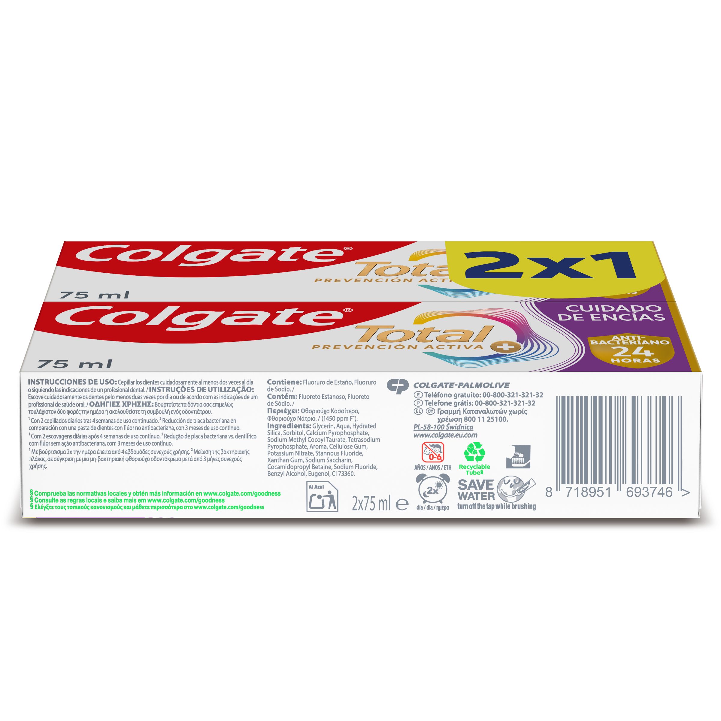 „Total Active Prevention“ dantenų priežiūros dantų pasta Dantų pastos ir dantų pastos