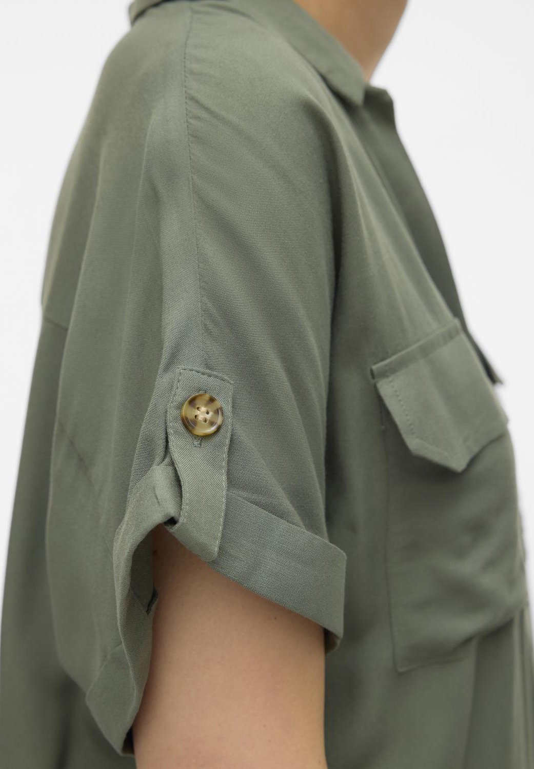 Vero Moda VMBUMPY NOOS - Bluzka zapinana na guziki - wieniec laurowy