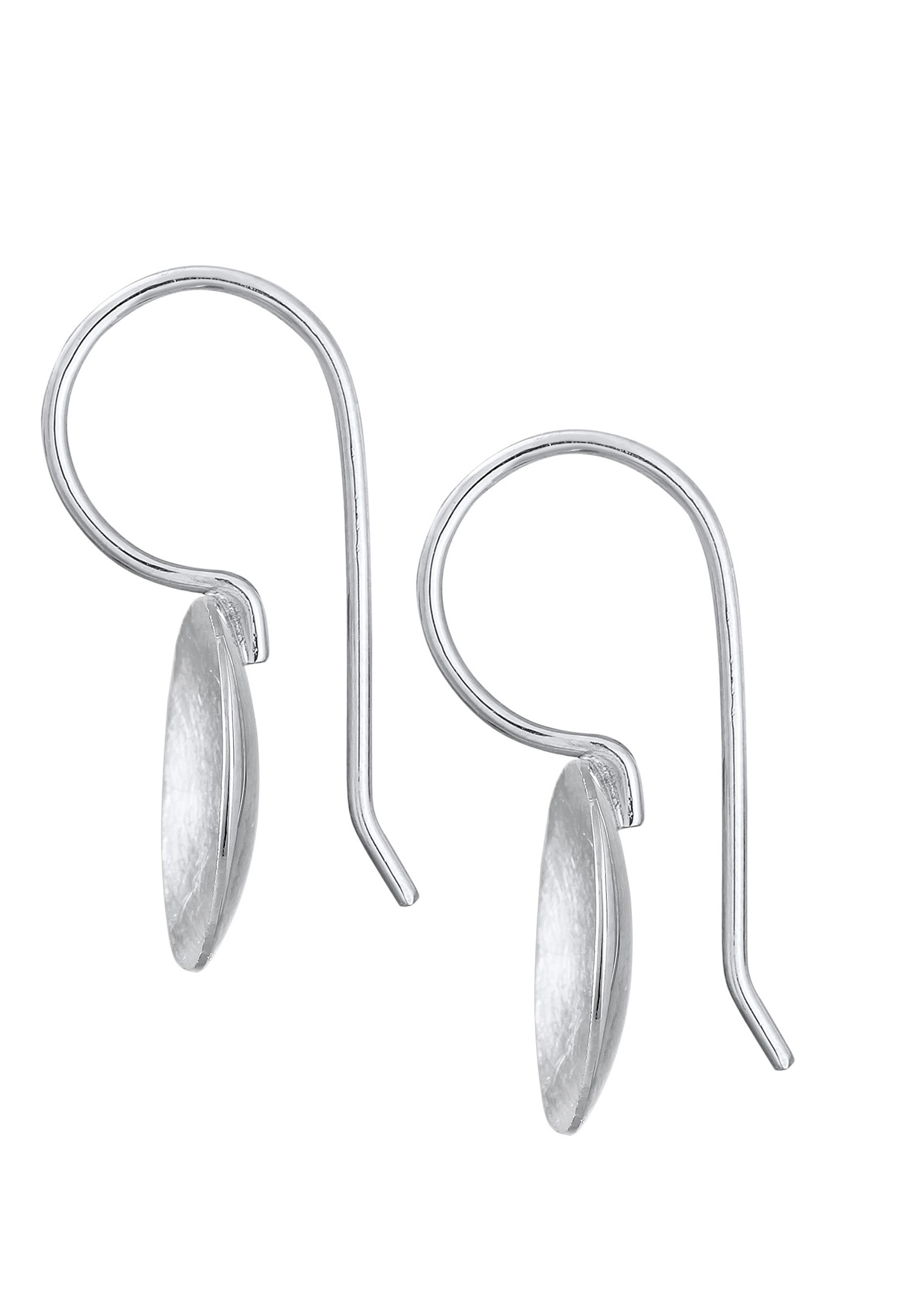 Nenalina en argent boucles d'oreilles dames rondes avec surfaces brossées