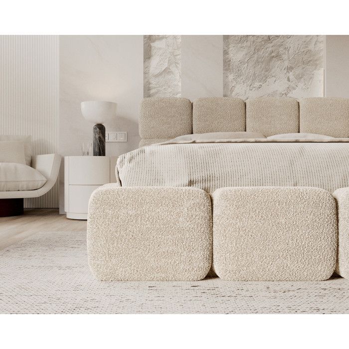 Delicato 180 x 200 cm Stauraumbett mit hochklappbarem Lattenrost, Creme