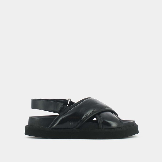 Sandales à brides croisées  en nylon noir