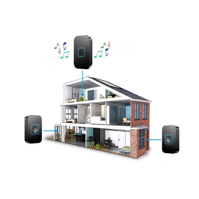 Timbre inalámbrico - YYV - Alcance de 400 m - 60 melodías - Resistencia al agua IP55