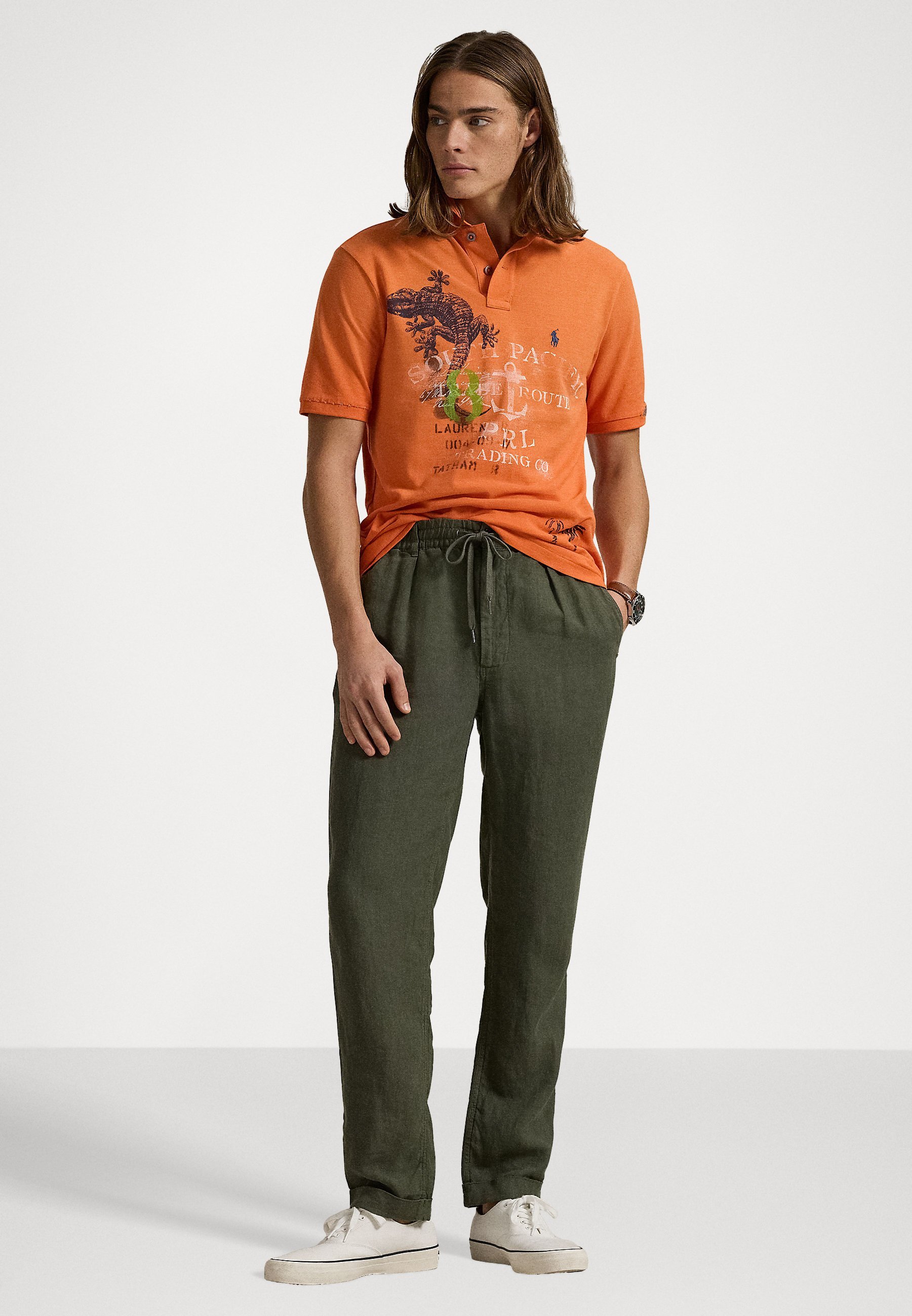 Polo Ralph Lauren CLASSIC FIT MESH GRAPHIC POLO SHIRT - Polo - Kona Orange