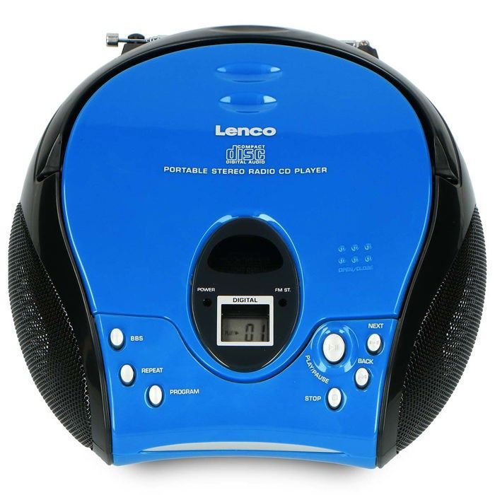 Lenco SCD-24 Azul/Negro - Radio portátil con reproductor de CD - Azul-Negro