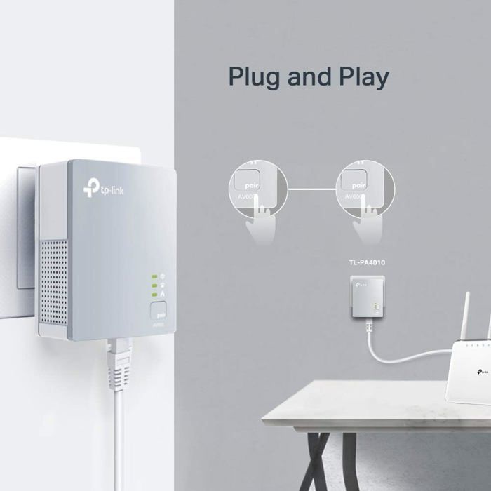 CPL 600 Mbps et Ports Ethernet,Prise CPL Kit de 2,Compatible avec tous les Anciens Modèles et toutes les box internet,Blanc