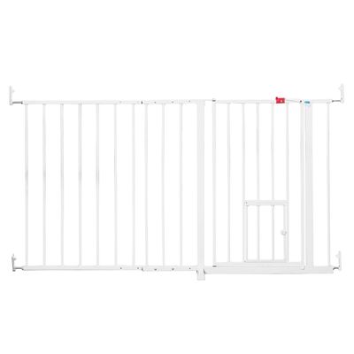 Carlson Extra breites Haustiergitter mit Katzenklappe