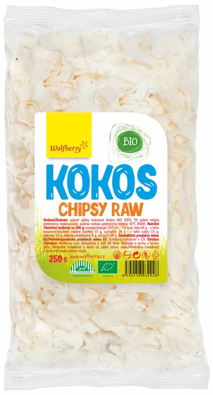 Wolfberry kokosriekstu skaidiņas BIOLOĢISKĀ kvalitātē