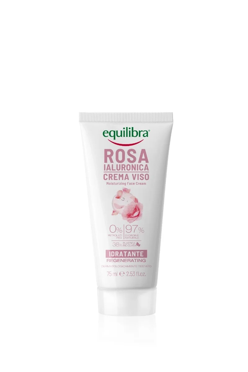 Equilibra huidverzorgingsset: Equilibra Hyaluronic Rose Special Lifting Eye Contour Care 15 ml + 100% plantaardige zeep 50 g + hydraterende gezichtscrème