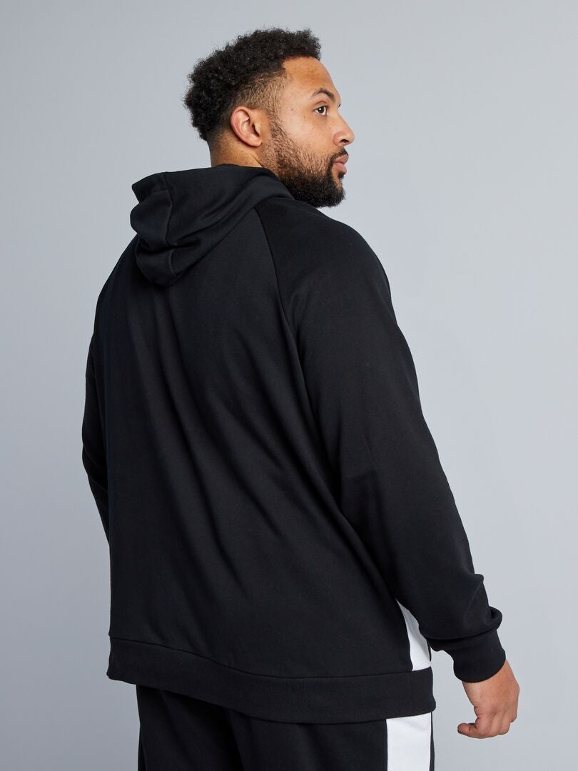 Sweatshirt met hoge hals en ritssluiting - ZWART