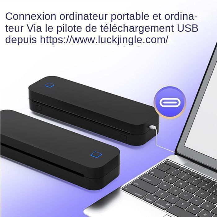 Impressora térmica portátil com Bluetooth, sem tinta, ideal para tatuagens, na cor preta.