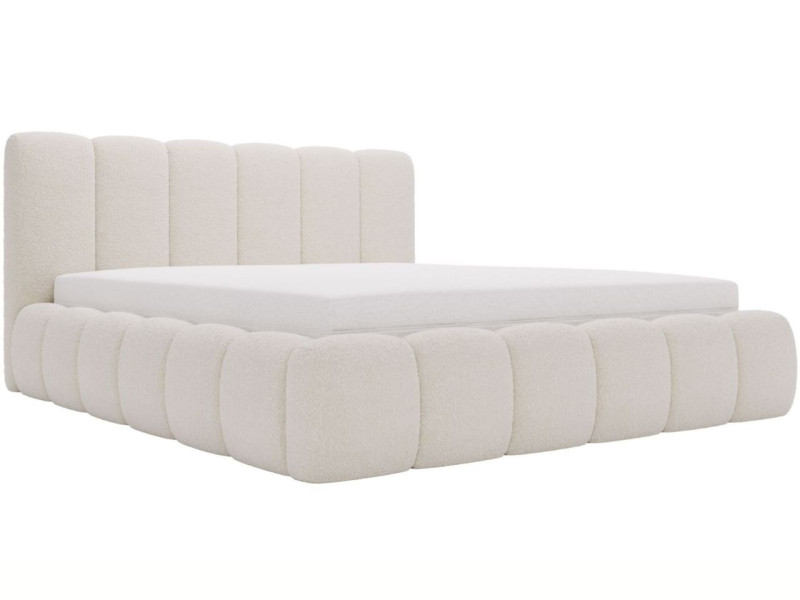 Łóżko tapicerowane CLOUD 180x200 beżowe w tkaninie Boucle