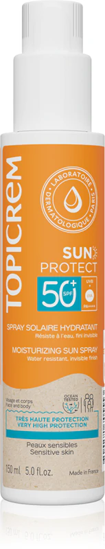 Topicrem Sun Protect Hydratační opalovací sprej ochranný sprej s hydratačním účinkem SPF 50+