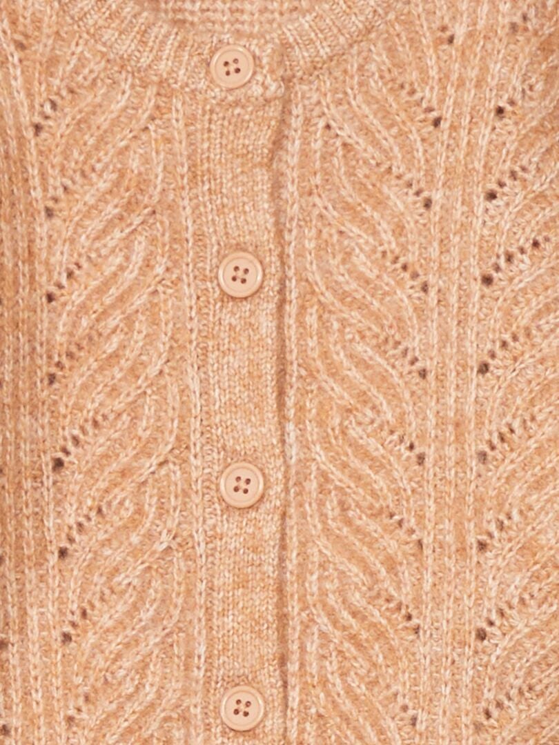 Grof gebreid vest - BRUIN