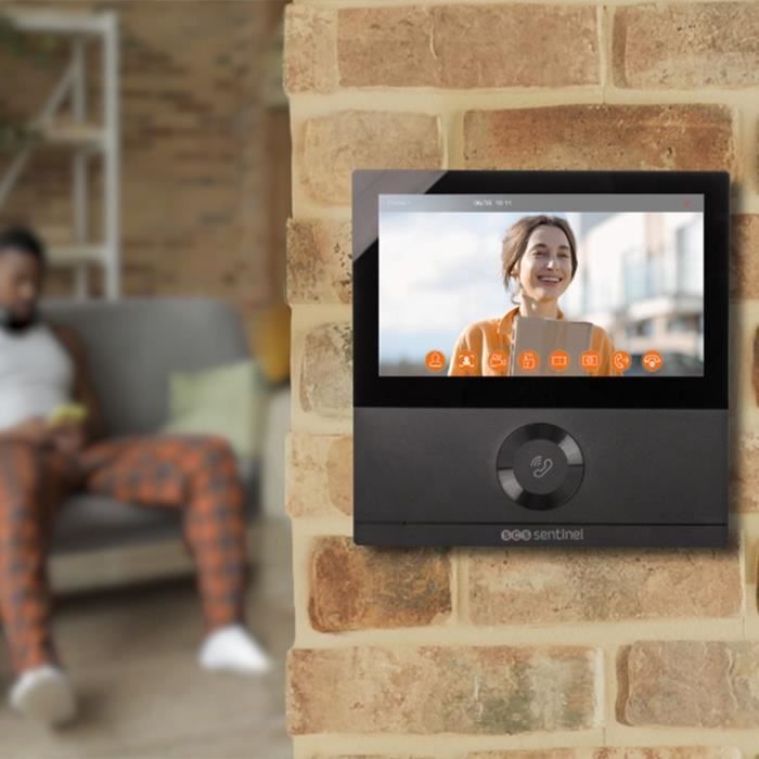 Kabelgebundene Video-Türsprechanlage – SCS SENTINEL – WLAN-Video-Türsprechanlage – Nachtsicht – Schwarz