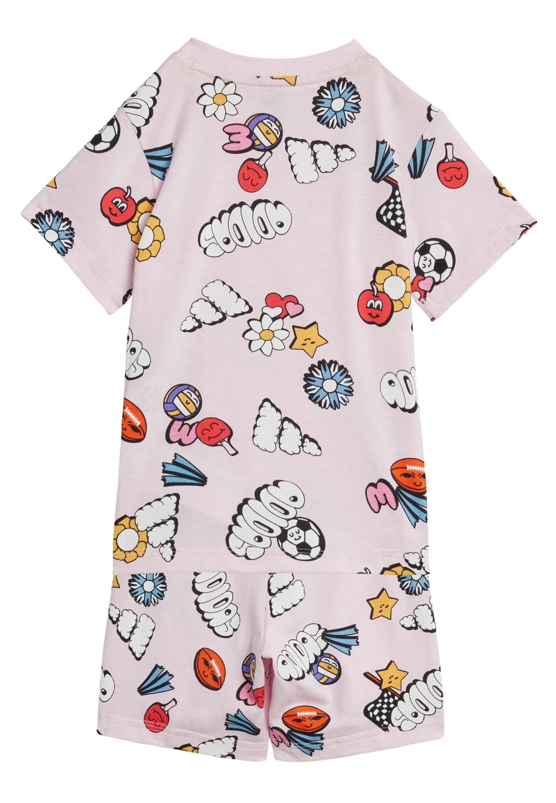adidas Performance SEASONAL ESSENTIALS - Survêtement enfant imprimé intégral - rose clair/multicolore/blanc