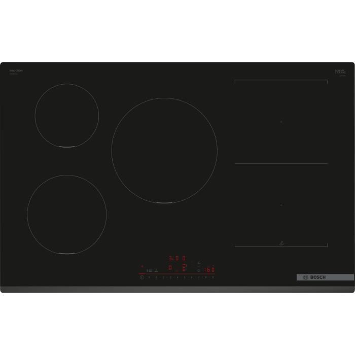 Placa de inducción ancha Bosch - 5 quemadores - 80 x 52 cm - PVW831HC1E