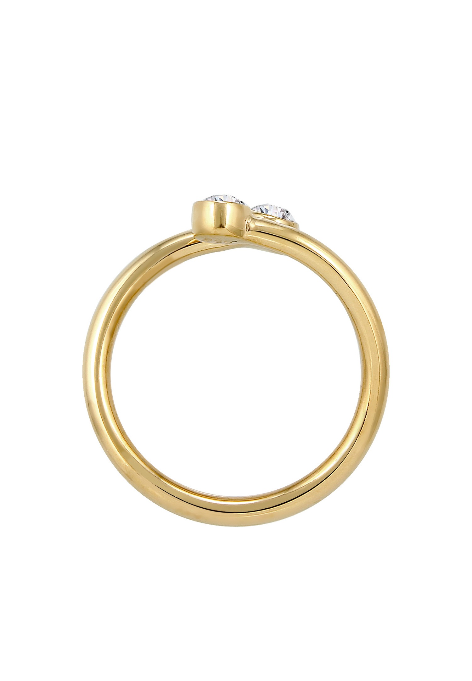 Elli Femmes étincelant Enroulé Ouvert avec cristaux en argent sterling 925 plaqué or