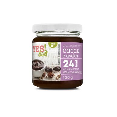 YES!dieetin kaakao- ja hasselpähkinälevite 120 g 120 g