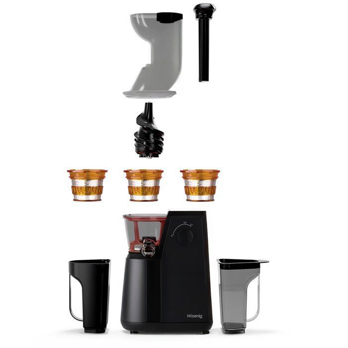 Licuadora de prensado en frío Vitamin+ - HKOENIG - GSX24 - 400W - 1L - Negra