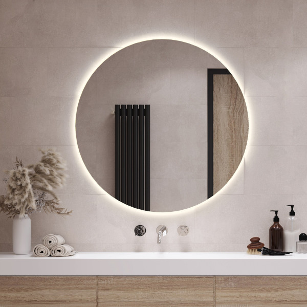 Lustro LED - Okrągłe - fi 40 cm - światło ciepłe