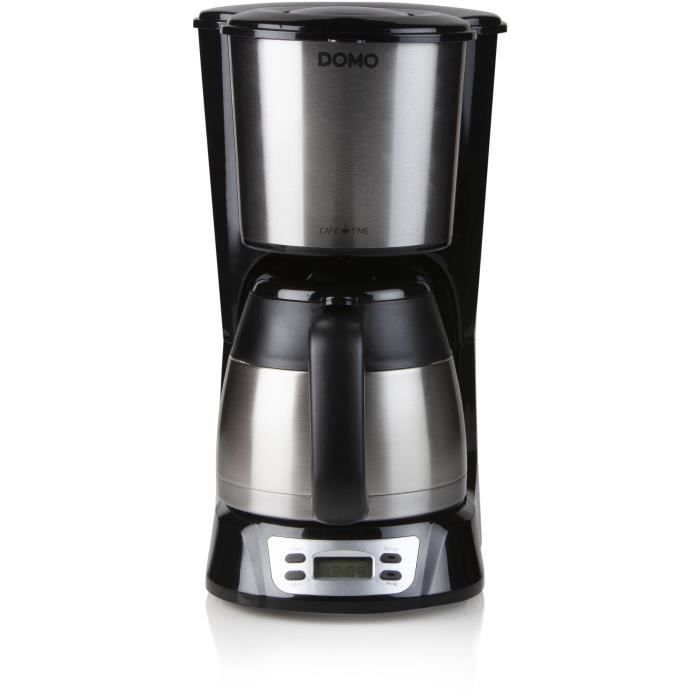 Filter coffee maker - DOMO - DO709K - 1000 W - 1 L - 8 cups - LCD screen - 24-hour timer - Stainless steel