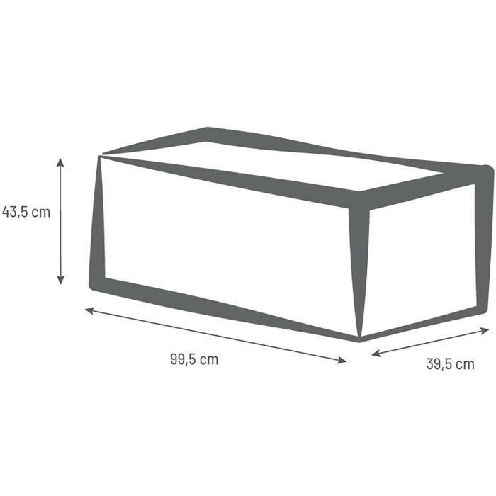Vaso de plantas - EDA - Volcania - 98 L - Interior/Exterior - Acabamento em pedra - 99,5 x 39 x A. 43 cm - Cinza antracite