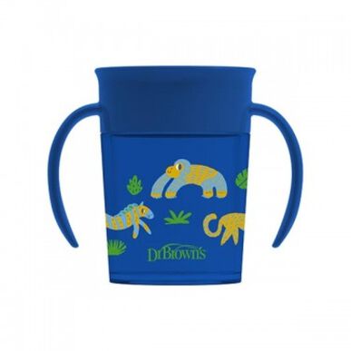 Dr. Brown's 360-gradersmugg utan pip, blå, med handtag, 200 ml