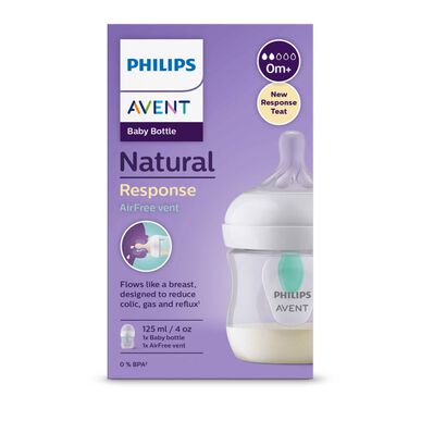 Philips Avent Natural Response babyflaske med luftfri ventil, 125 ml