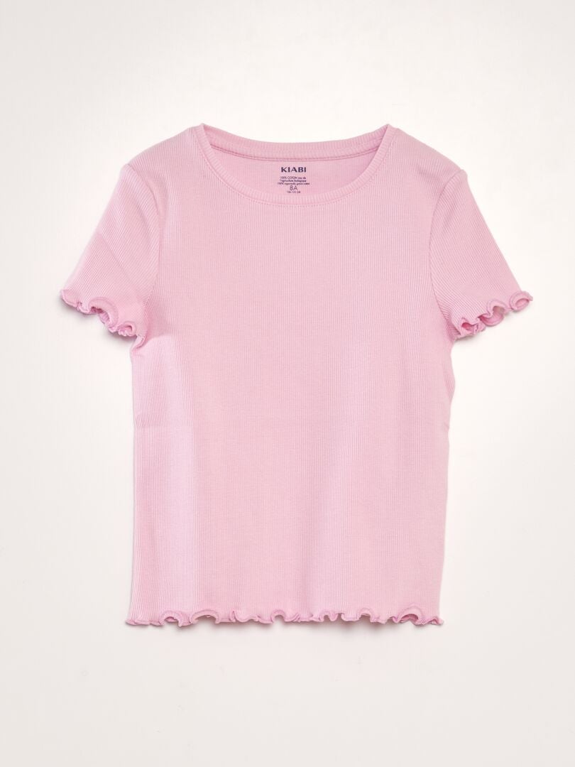 Camiseta de canalé - ROSA