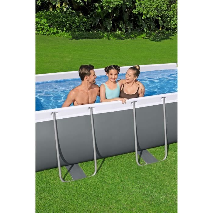 Kit piscina tubolare fuori terra BESTWAY - Steel Pro Max™ - 404 x 201 x 100 cm - Rettangolare (filtro a cartuccia, scaletta)