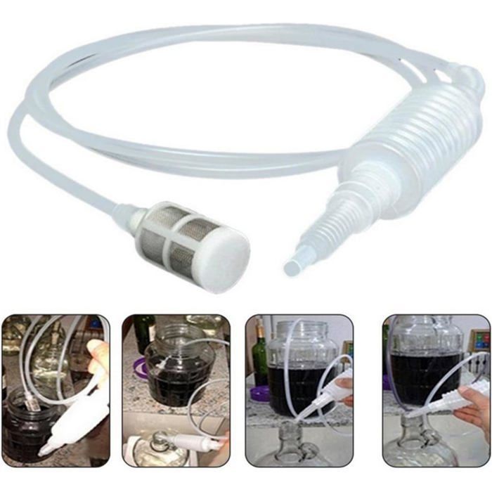 Lot de 2 tubes de filtre pour siphon de brassage manuel pour fabrication de vin, outil de brassage, taille environ 2 m