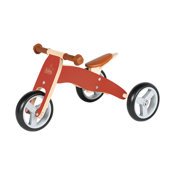 Mini bicicleta de equilíbrio Charlie, vermelha/natural