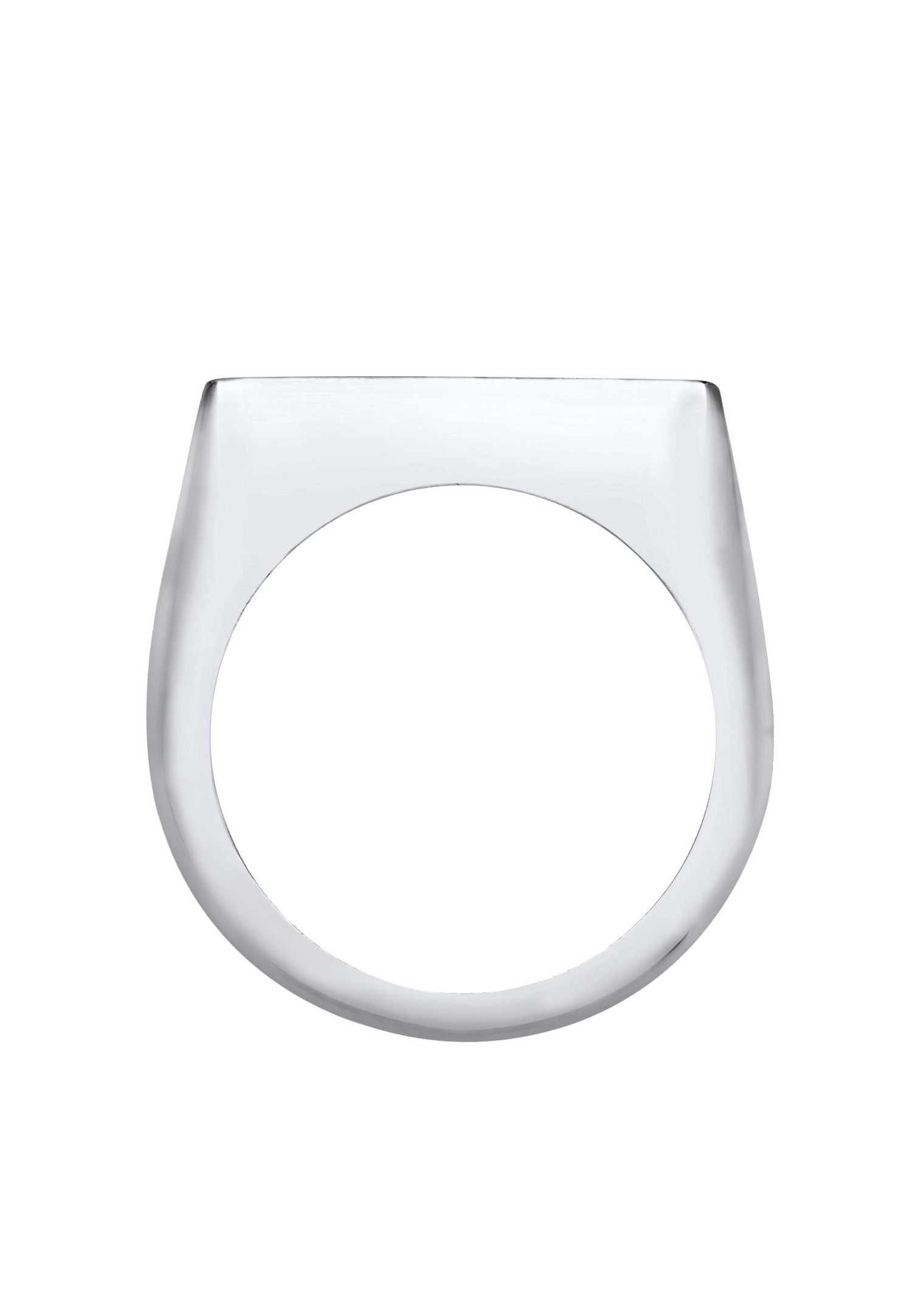 Elli chevalière Mat Rectangle Geo Bague Femme Plaqué Or Argent (925/1000)