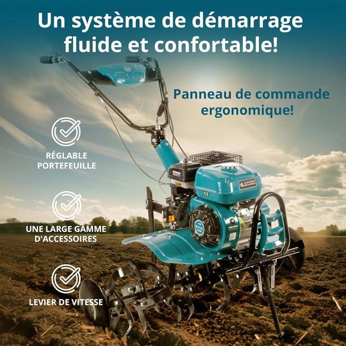 Könner & Söhnen KS 7HP-950S Rototiller - 7 HP - 108 cm Working Width - Adjustable Share