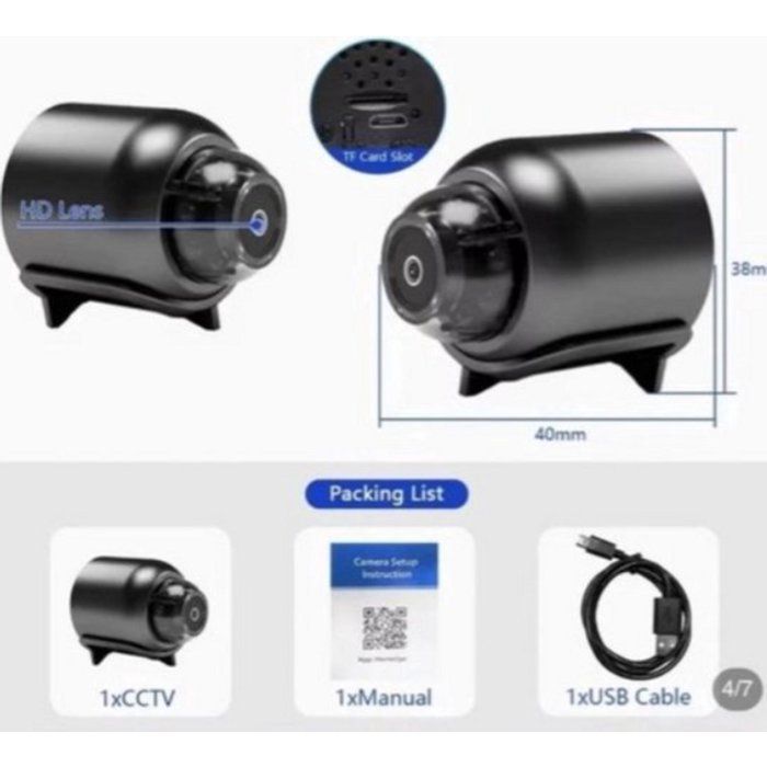 Nueva minicámara de seguridad inalámbrica WiFi HD 1080p con grabación en bucle: ideal para uso en exteriores, acampadas y más.