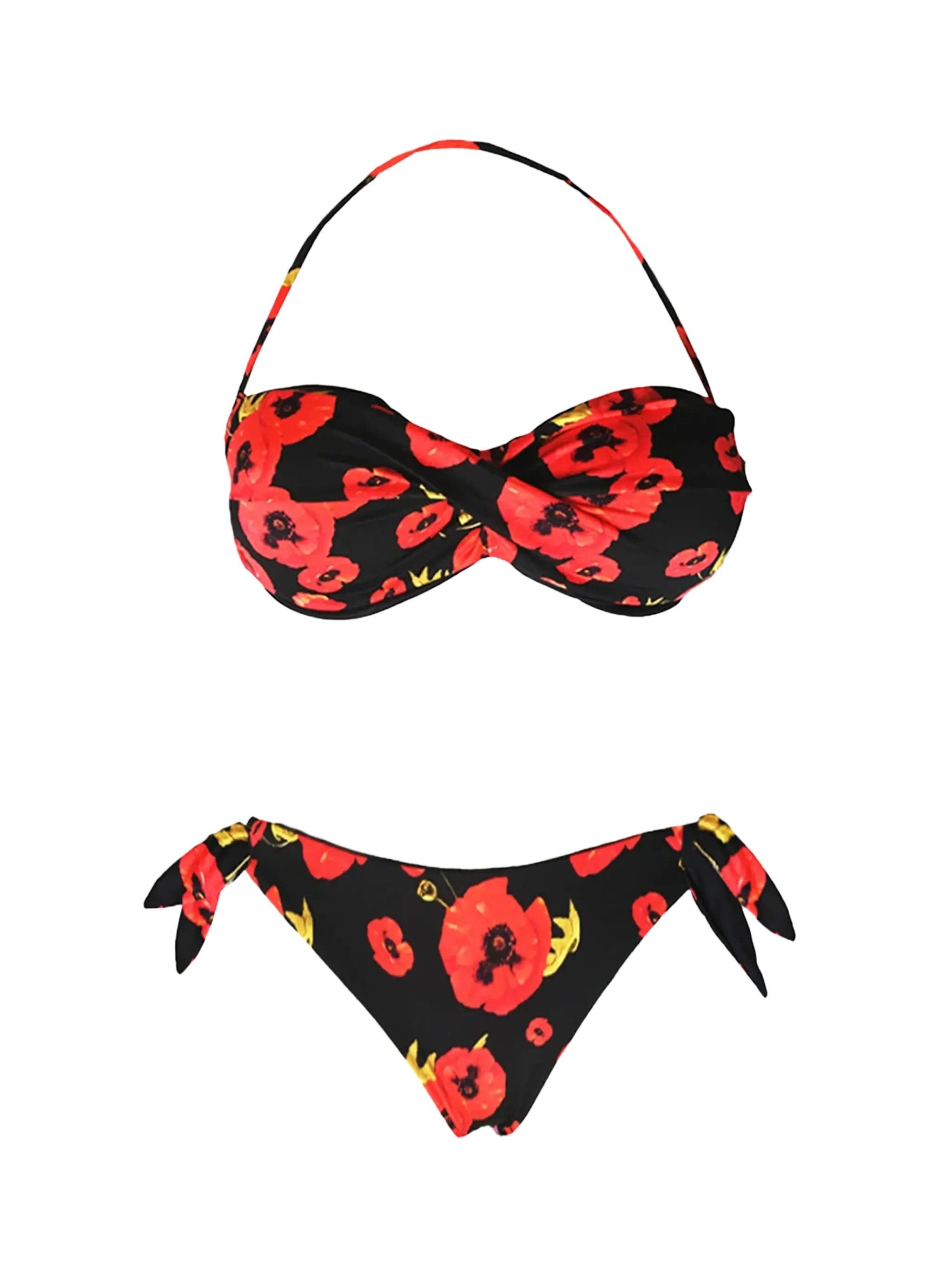 Bandeau bikini met bloemenprint